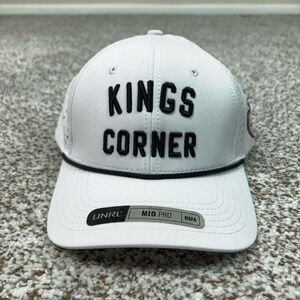UNRL Hat Cap Snap Back Mens White Black Kings Corner Golf Performance OSFA